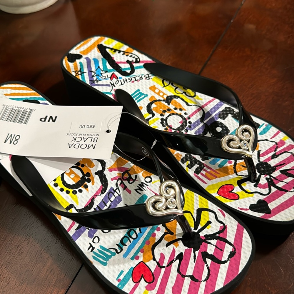 Brighton wedge flip flops new with tags